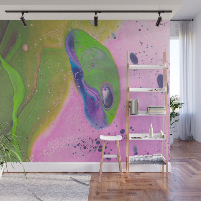 Removable Wall Mural - Wallpaper Abstract Artwork - Fluid Art Pour 30 - PIPAFINEART
