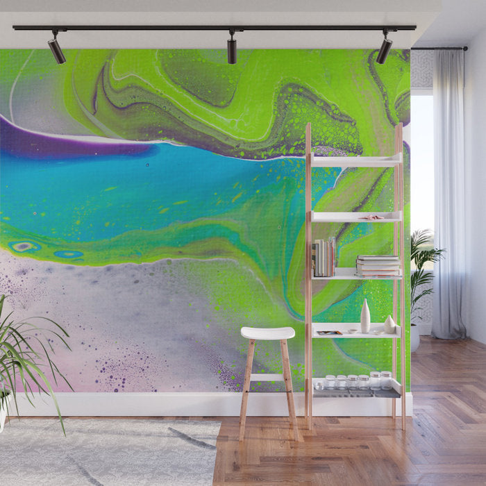 Removable Wall Mural - Wallpaper Abstract Artwork - Fluid Art Pour 31 - PIPAFINEART