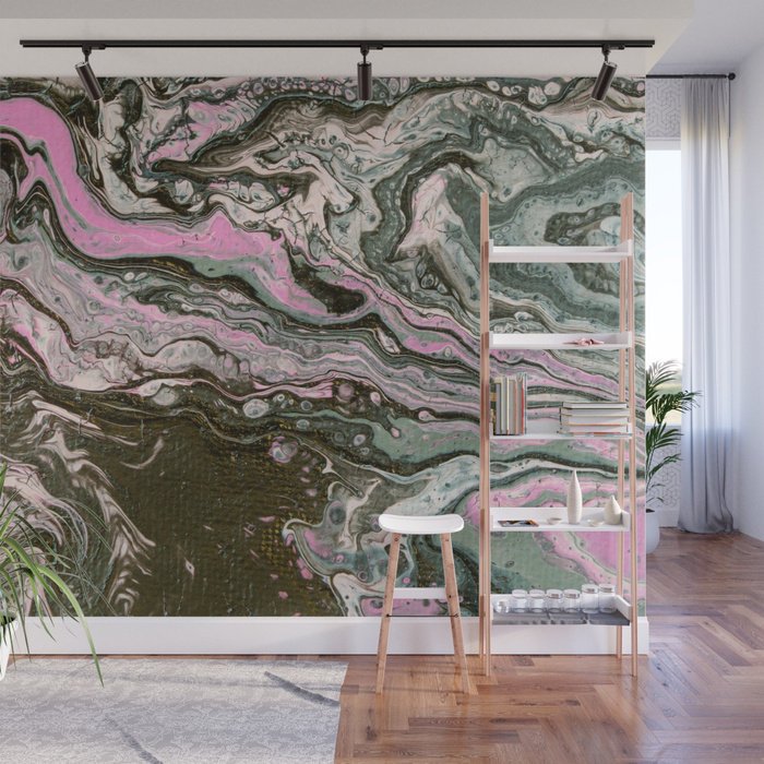 Removable Wall Mural - Wallpaper Abstract Artwork - Fluid Art Pour 34 - PIPAFINEART