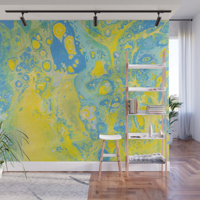 Removable Wall Mural - Wallpaper Abstract Artwork - Fluid Art Pour 36 - PIPAFINEART
