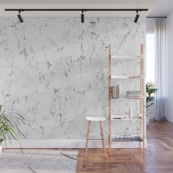 Marble Stone White, Black and Gray 2 Texture - Adhesive Wallpaper - Removable Wallpaper - Wall Sticker - Full Size Wall Mural - PIPAFINEART