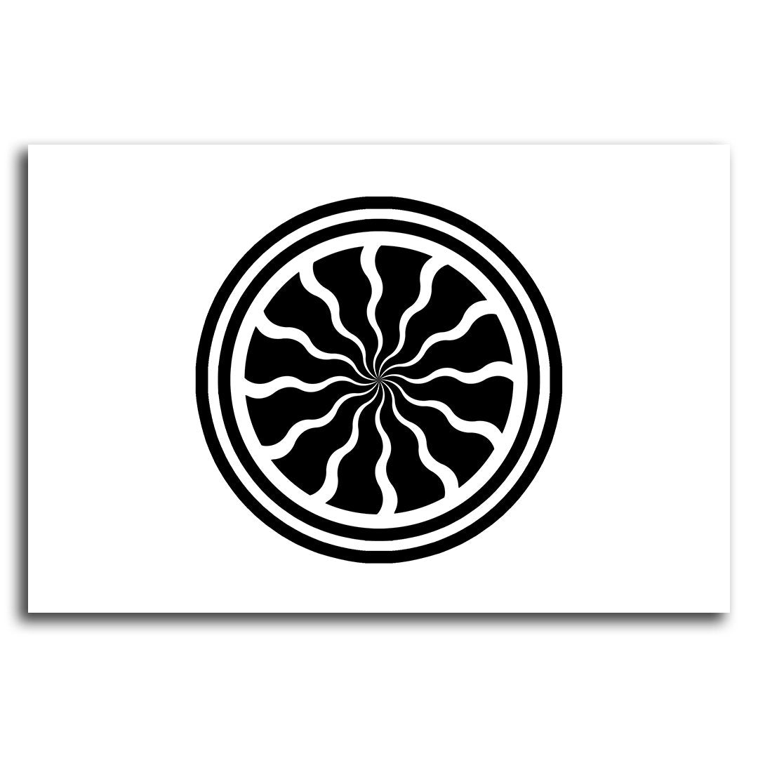 Single Pinwheel Medallion with Wavy Lines - Peel and Stick Removable Wallpaper Full Size Wall Mural - PIPAFINEART
