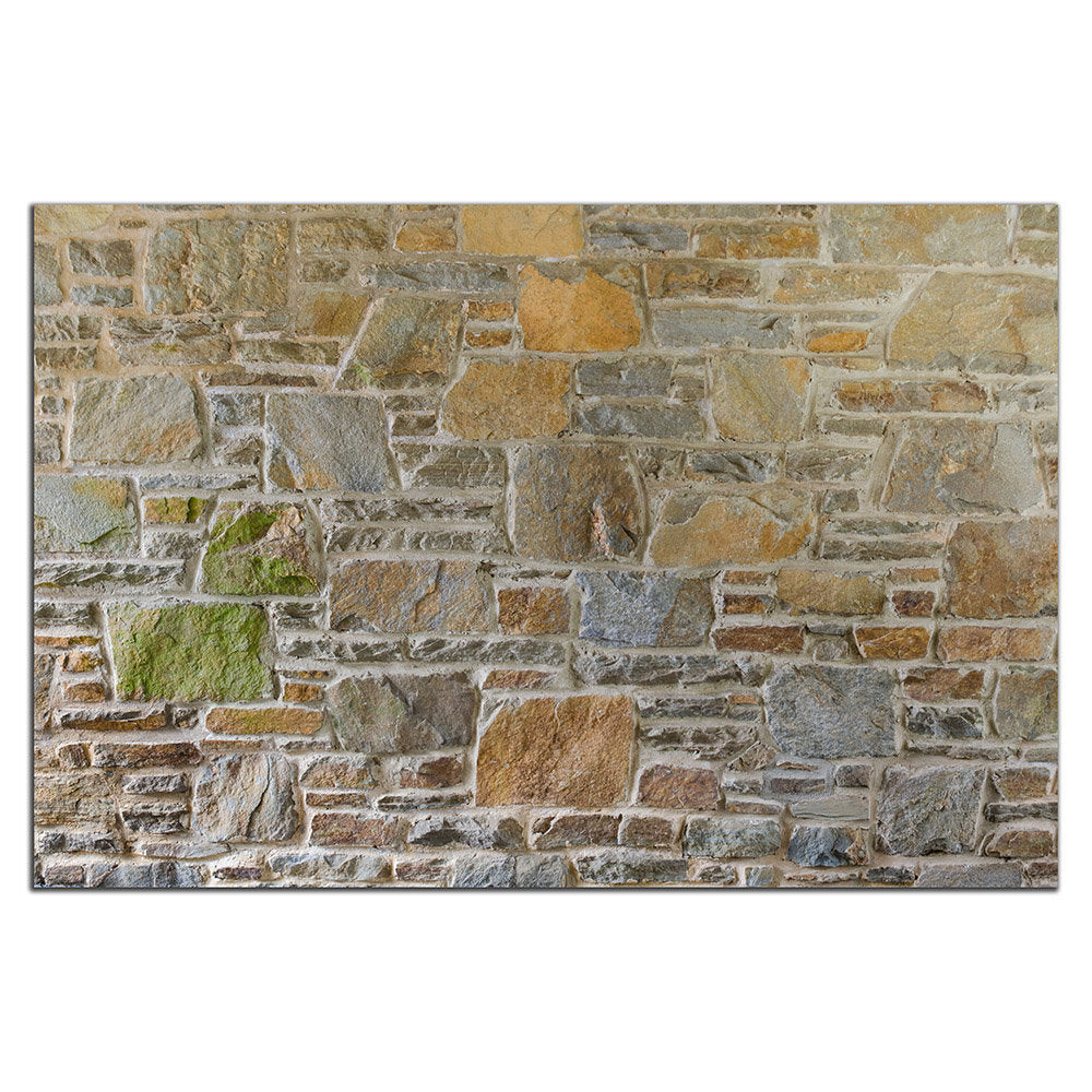 Avondale Brown Stone Wall and Mortar Texture - Peel and Stick Removable Wallpaper Full Size Wall Mural - PIPAFINEART
