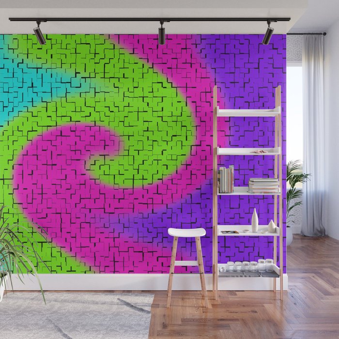 Tile Twirl - Peel and Stick Removable Wallpaper Full Size Wall Mural - PIPAFINEART
