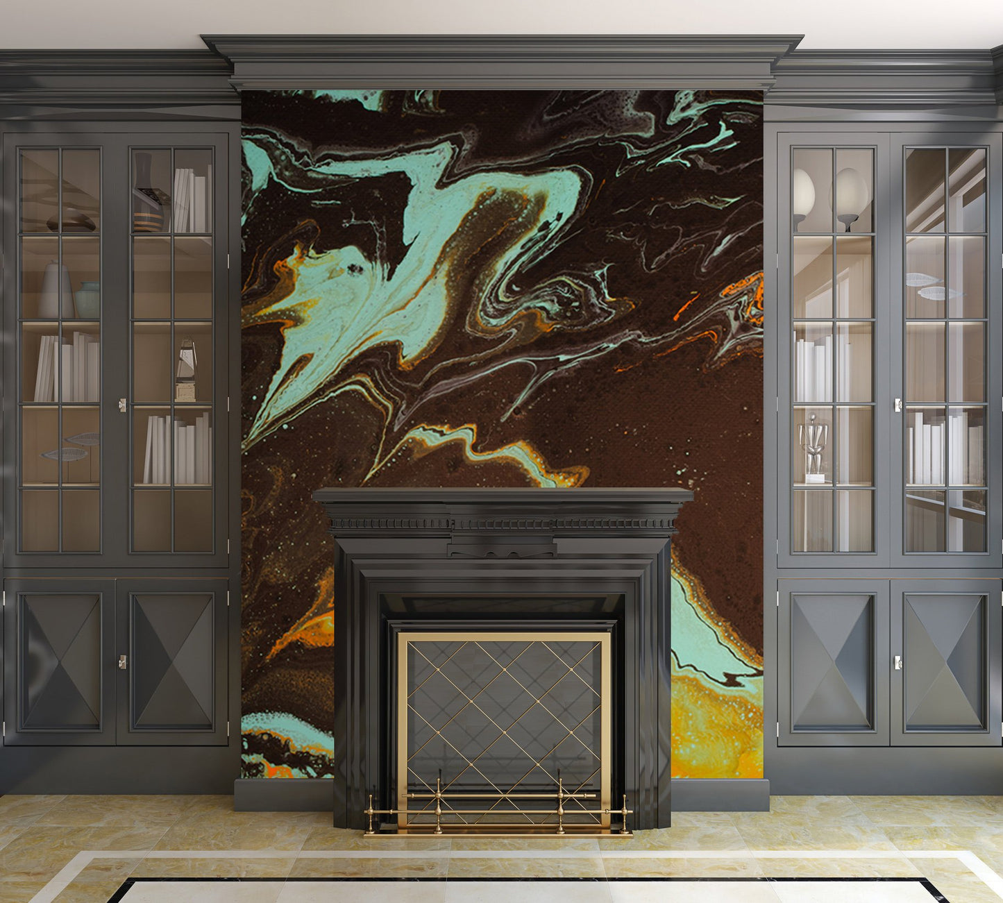 Removable Wall Mural - Wallpaper Abstract Artwork - Fluid Art Pour 3 - PIPAFINEART