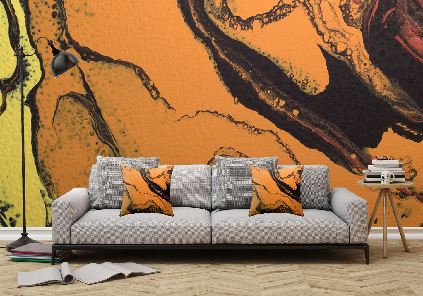 Removable Wall Mural - Wallpaper Abstract Artwork - Fluid Art Pour 7 - PIPAFINEART