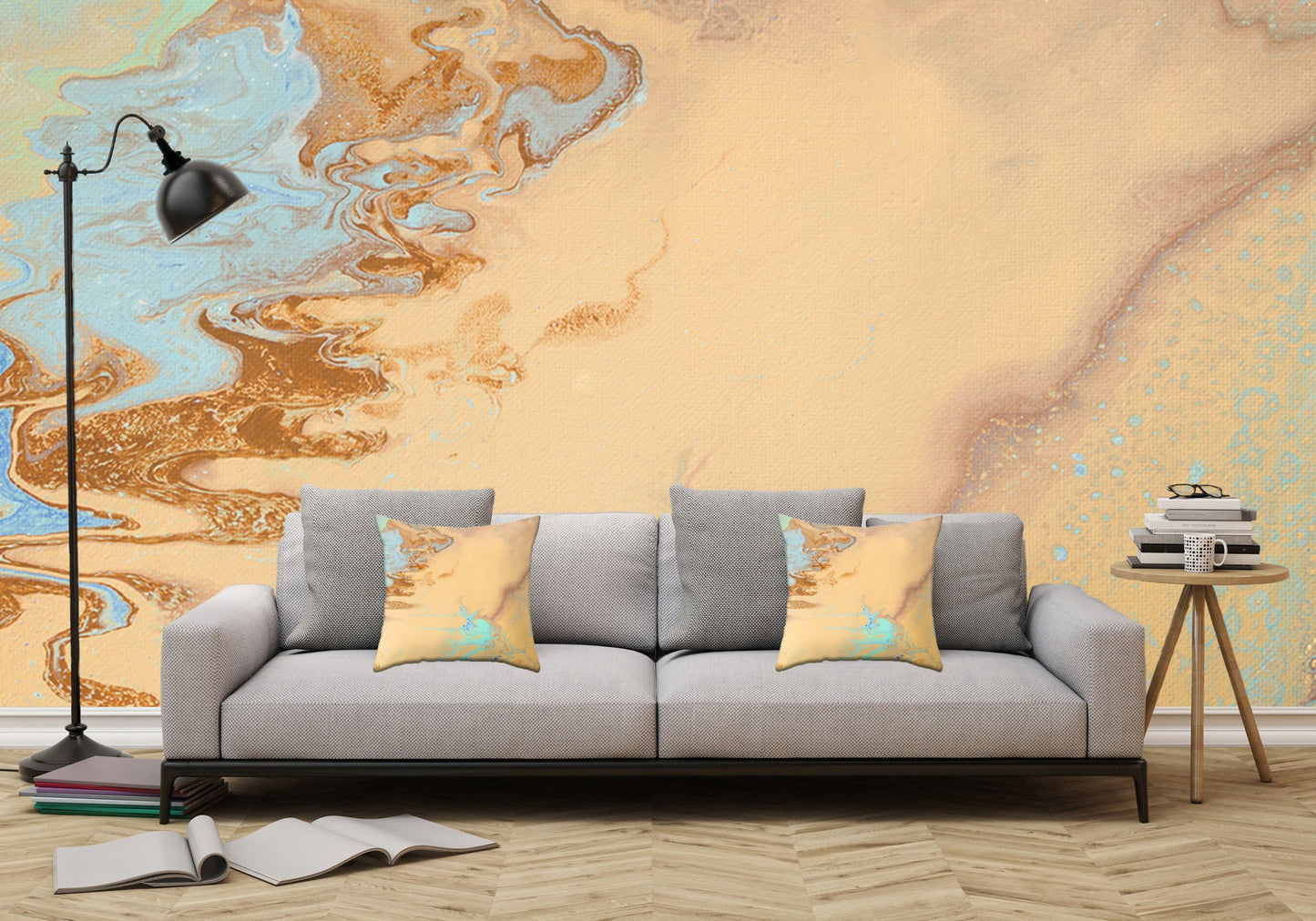Removable Wall Mural - Wallpaper Abstract Artwork - Fluid Art Pour 11 - PIPAFINEART