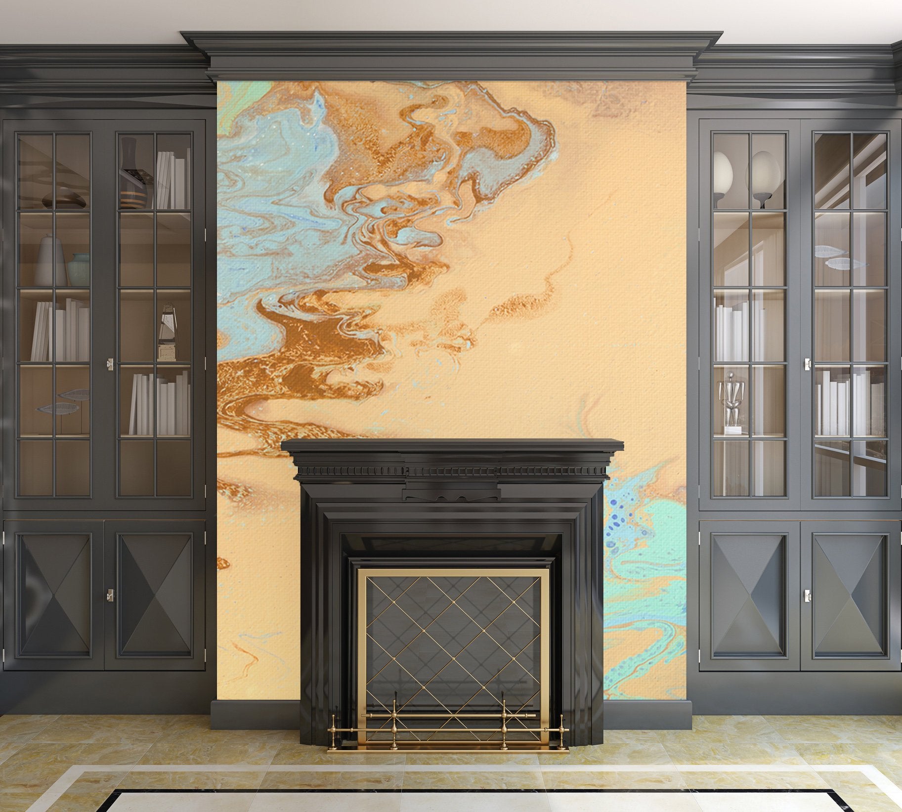 Removable Wall Mural - Wallpaper  Abstract Artwork - Fluid Art Pour 11  - PIPAFINEART