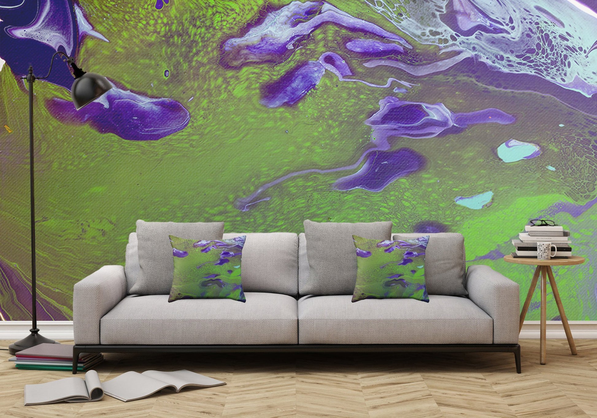 Removable Wall Mural - Wallpaper  Abstract Artwork - Fluid Art Pour 12  - PIPAFINEART