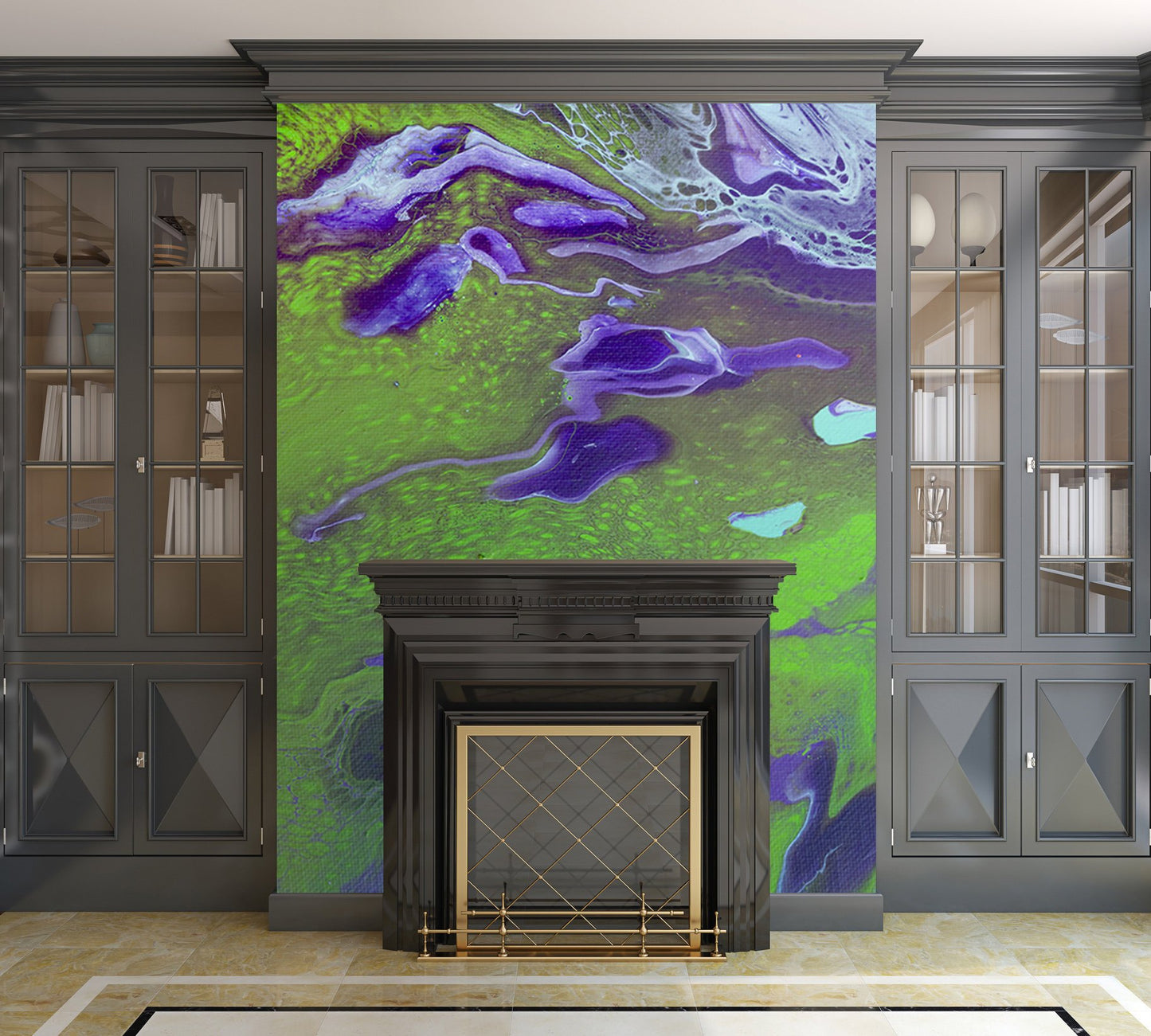 Removable Wall Mural - Wallpaper Abstract Artwork - Fluid Art Pour 12 - PIPAFINEART