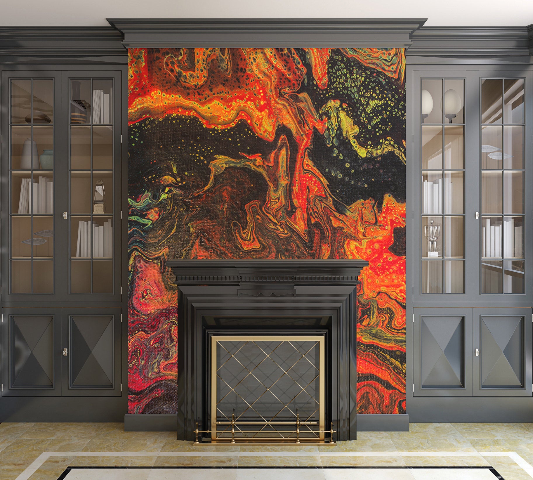 Removable Wall Mural - Wallpaper  Abstract Artwork - Fluid Art Pour 10  - PIPAFINEART
