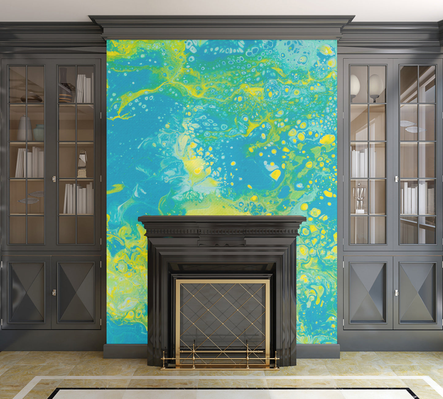 Removable Wall Mural - Wallpaper Abstract Artwork - Fluid Art Pour 15 - PIPAFINEART