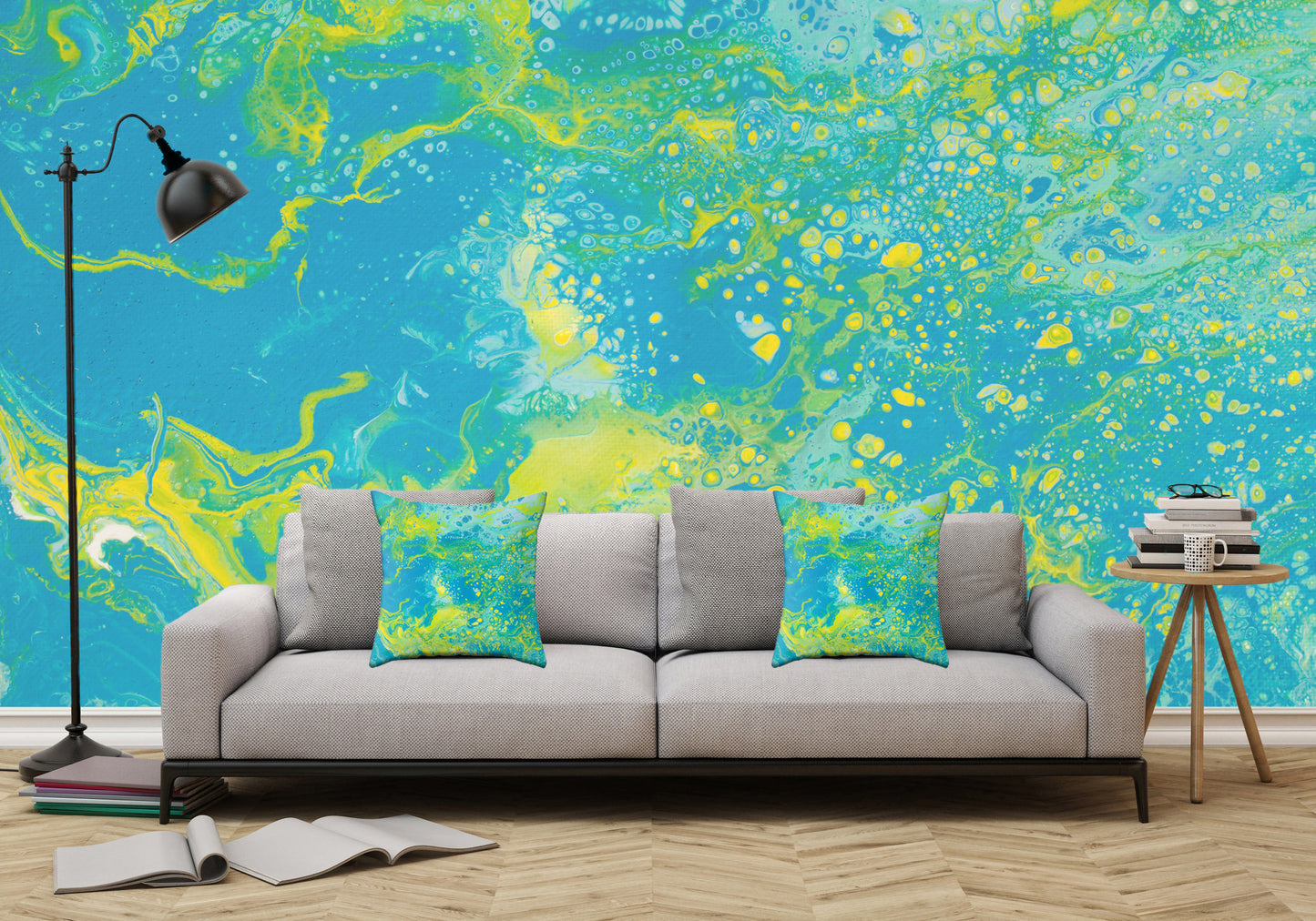 Removable Wall Mural - Wallpaper  Abstract Artwork - Fluid Art Pour 15  - PIPAFINEART