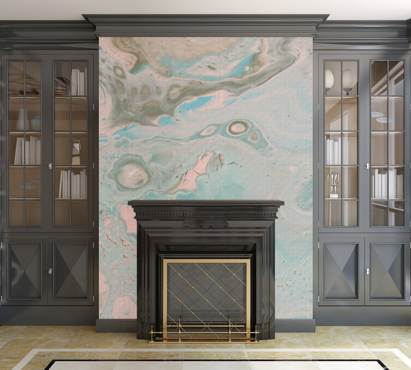 Removable Wall Mural - Wallpaper Abstract Artwork - Fluid Art Pour 18 - PIPAFINEART