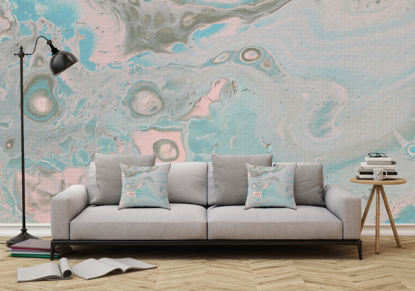 Removable Wall Mural - Wallpaper Abstract Artwork - Fluid Art Pour 18 - PIPAFINEART