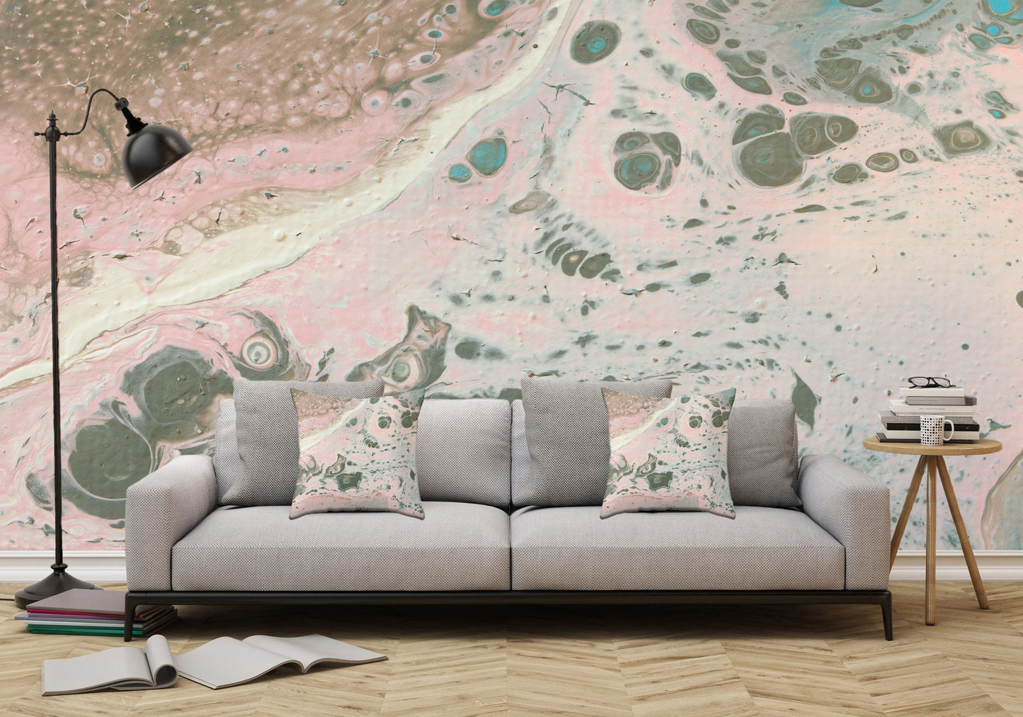 Removable Wall Mural - Wallpaper Abstract Artwork - Fluid Art Pour 19 - PIPAFINEART