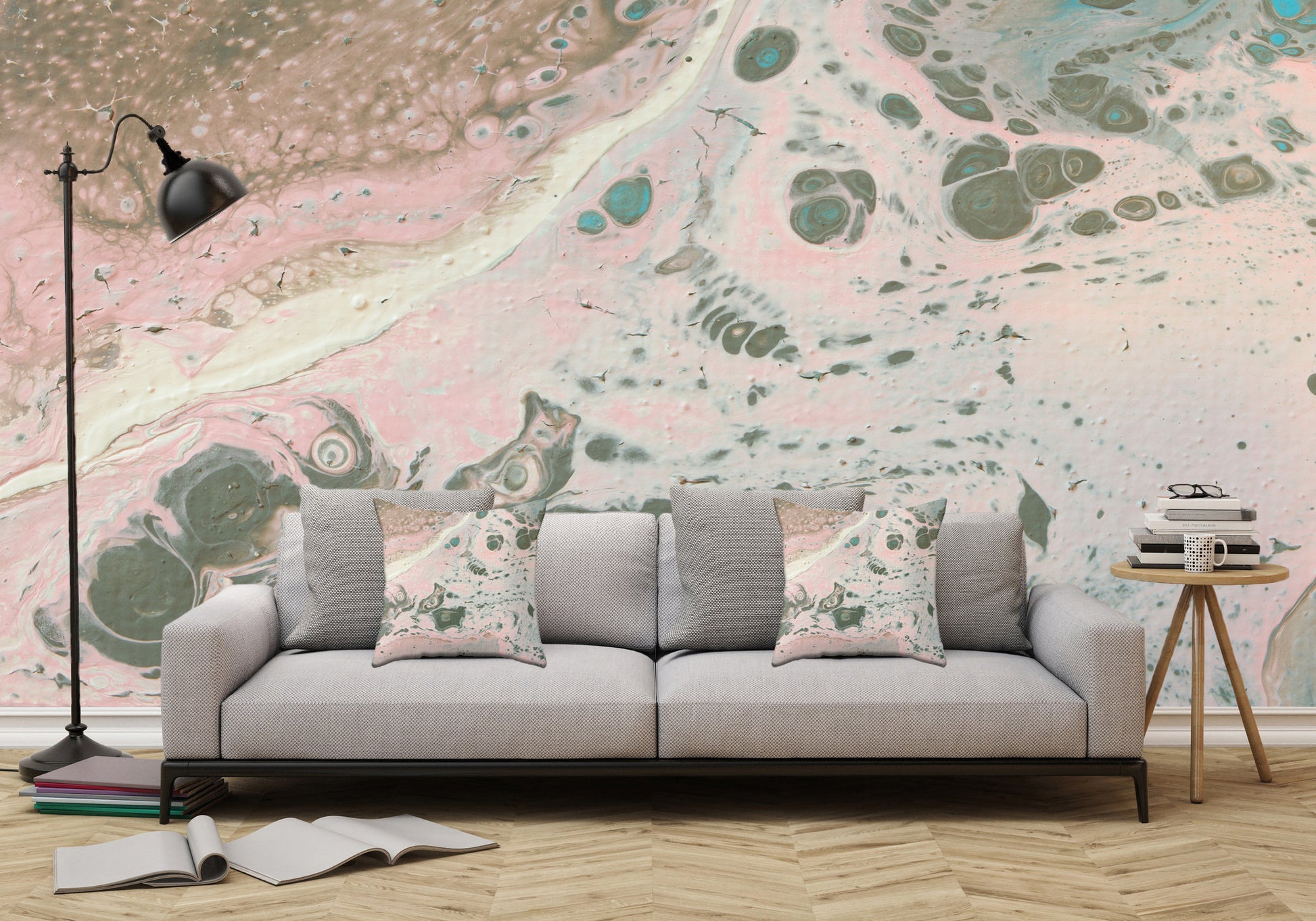 Removable Wall Mural - Wallpaper  Abstract Artwork - Fluid Art Pour 19  - PIPAFINEART