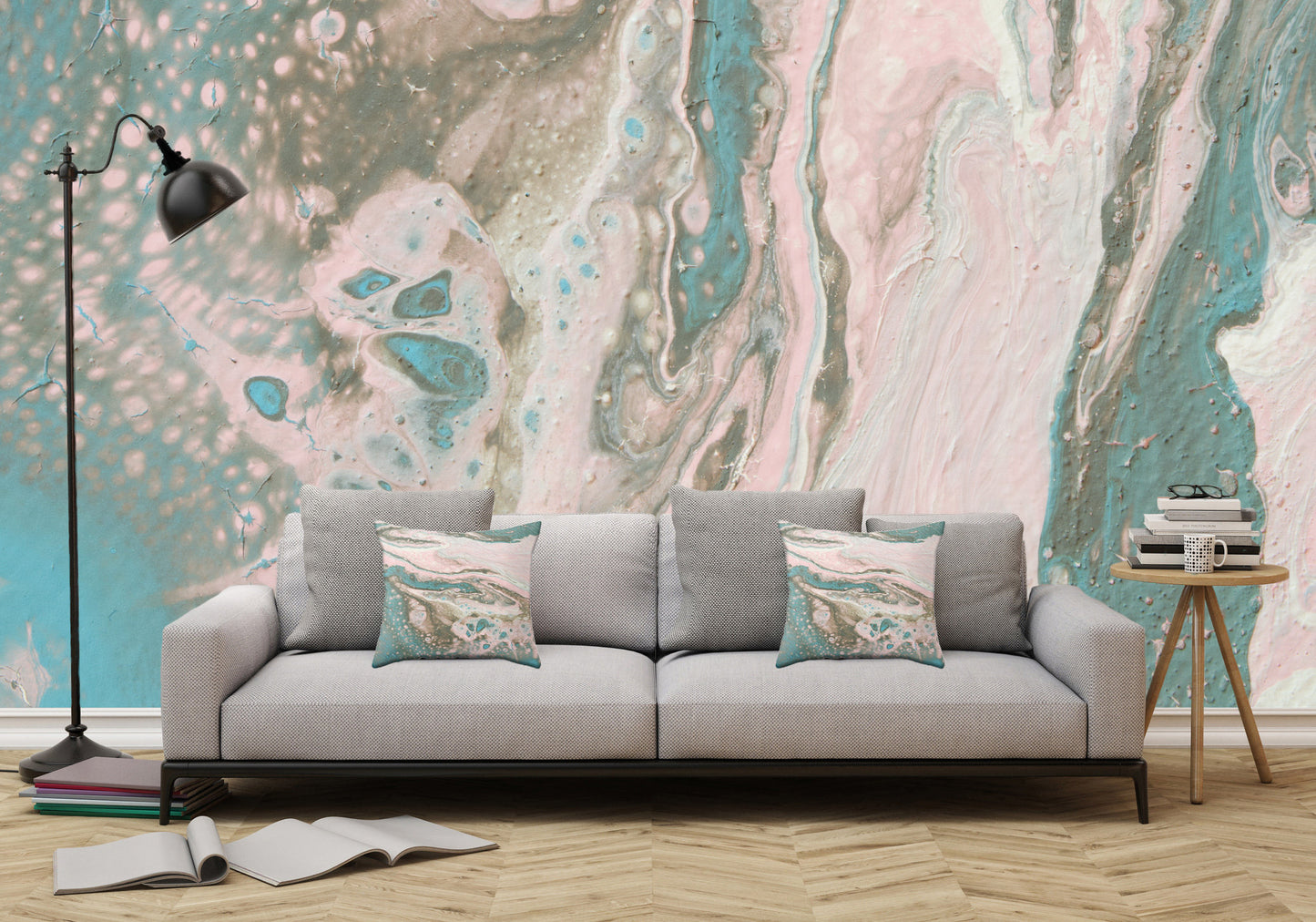 Removable Wall Mural - Wallpaper Abstract Artwork - Fluid Art Pour 20 - PIPAFINEART
