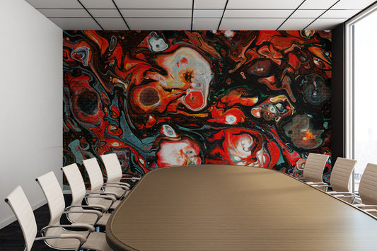 Removable Wall Mural - Wallpaper  Abstract Artwork - Fluid Art Pour 22  - PIPAFINEART