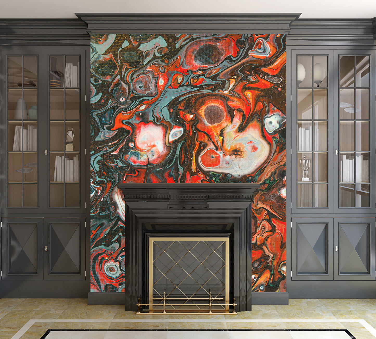 Removable Wall Mural - Wallpaper Abstract Artwork - Fluid Art Pour 22 - PIPAFINEART