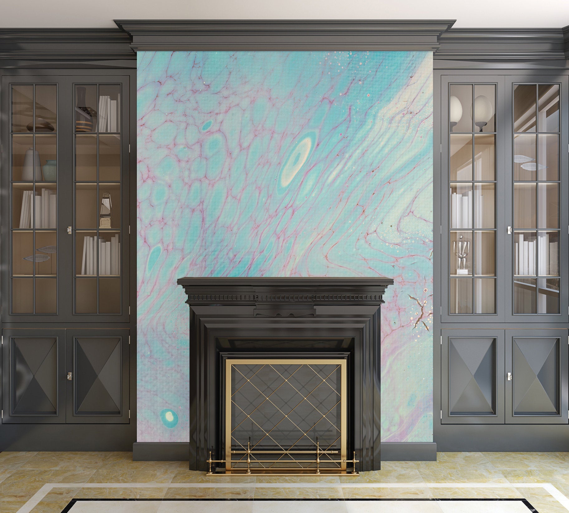 Removable Wall Mural - Wallpaper  Abstract Artwork - Fluid Art Pour 23  - PIPAFINEART