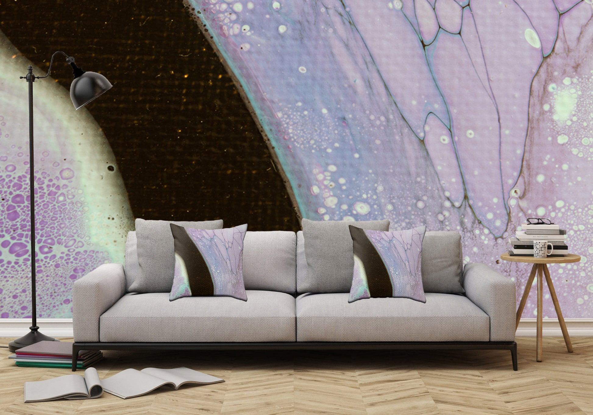 Removable Wall Mural - Wallpaper  Abstract Artwork - Fluid Art Pour 25  - PIPAFINEART