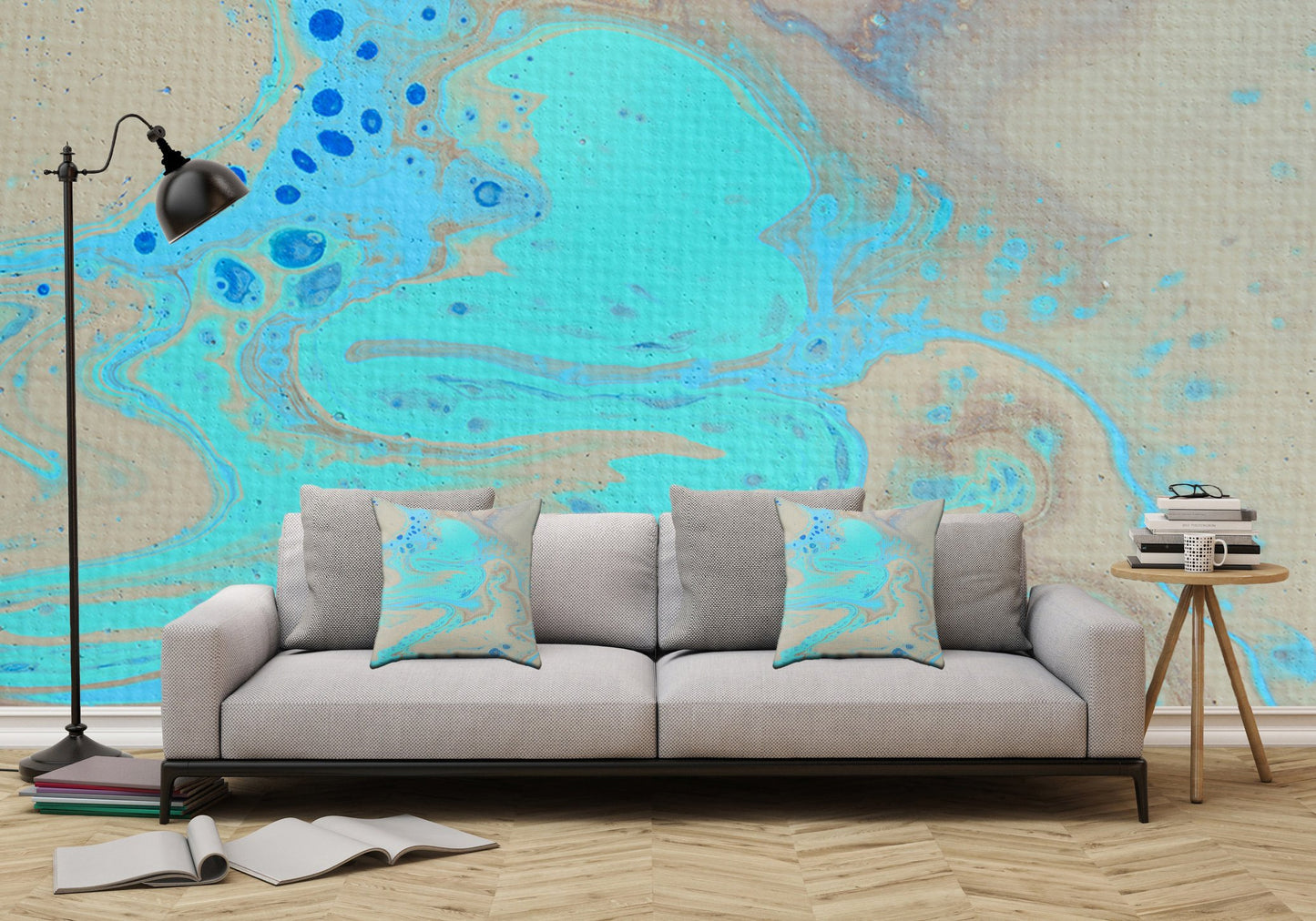 Removable Wall Mural - Wallpaper  Abstract Artwork - Fluid Art Pour 28  - PIPAFINEART