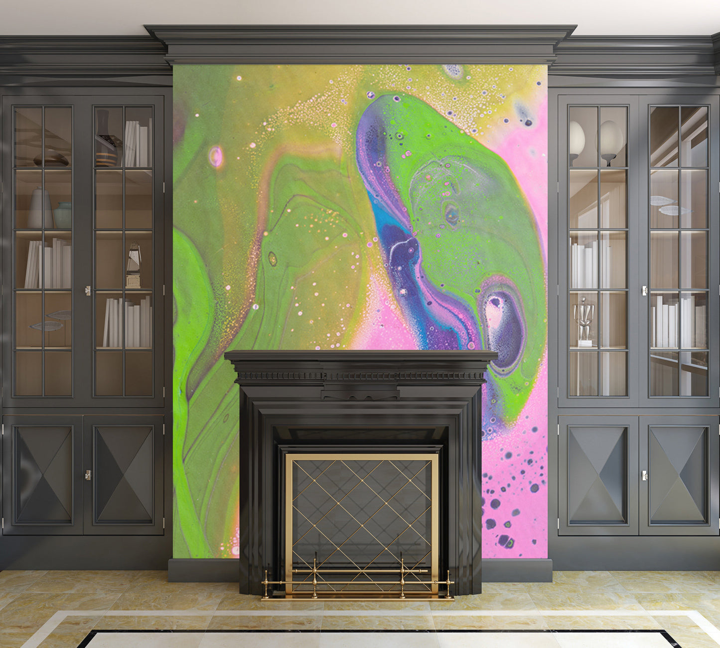 Removable Wall Mural - Wallpaper Abstract Artwork - Fluid Art Pour 30 - PIPAFINEART