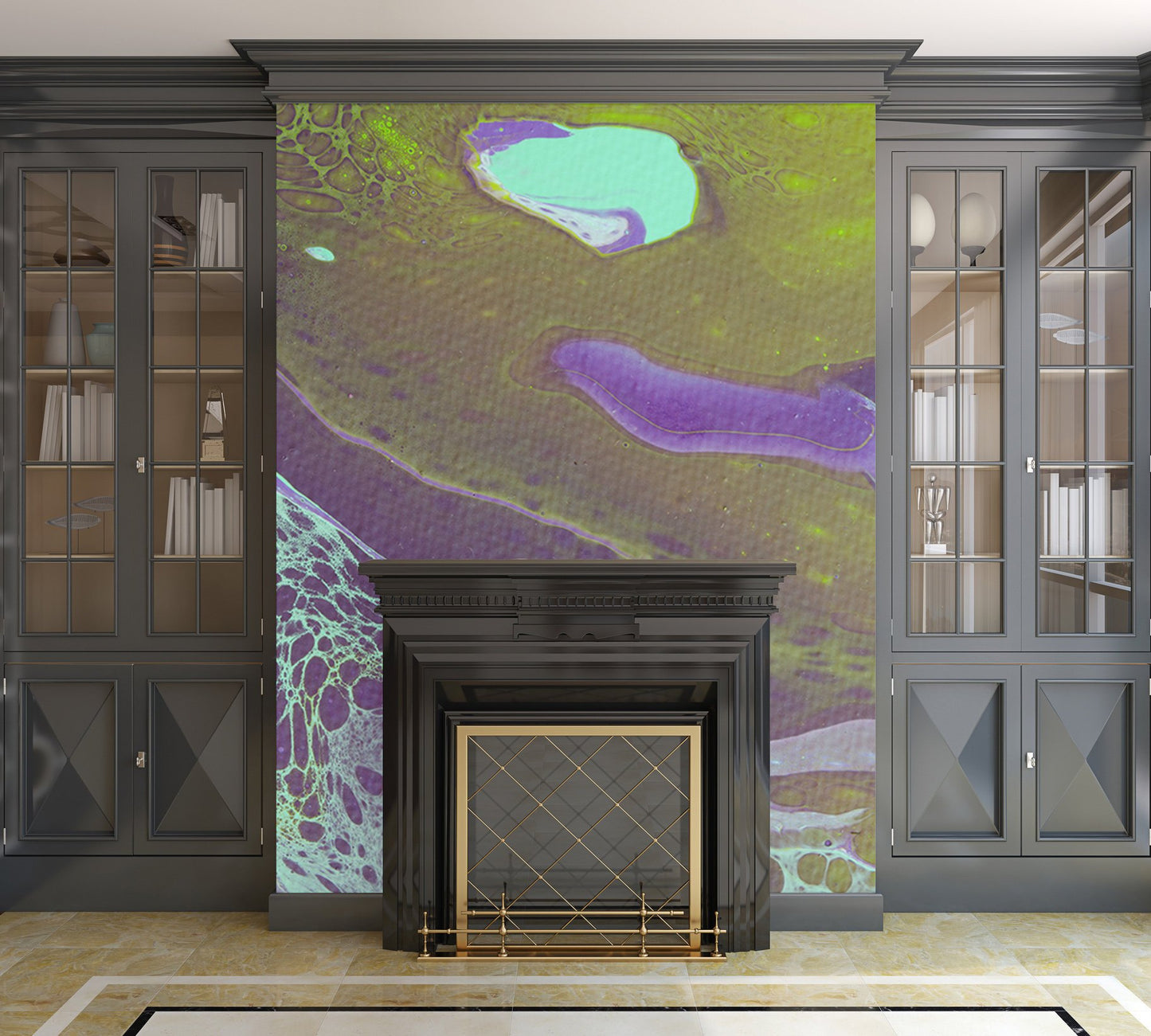 Removable Wall Mural - Wallpaper Abstract Artwork - Fluid Art Pour 32 - PIPAFINEART