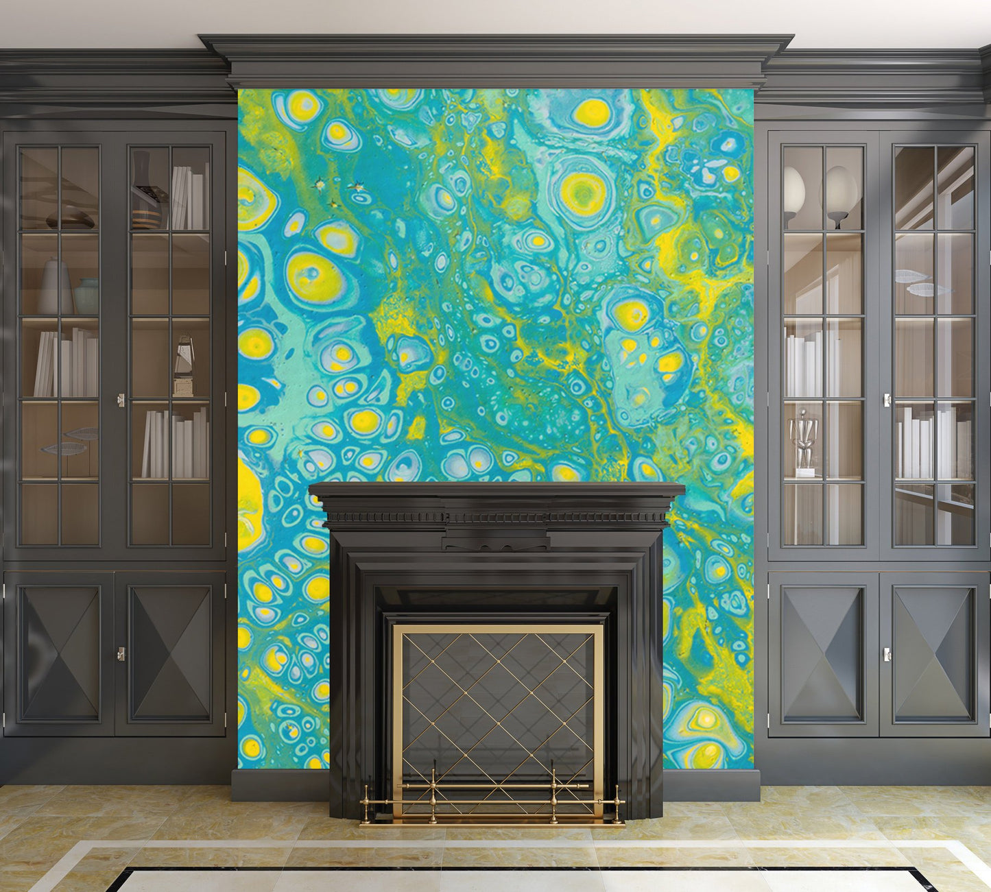 Removable Wall Mural - Wallpaper  Abstract Artwork - Fluid Art Pour 35  - PIPAFINEART