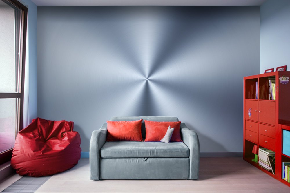 Radial Brushed Metal Texture - Adhesive Wallpaper - Removable Wallpaper - Wall Sticker - Full Size Wall Mural - PIPAFINEART