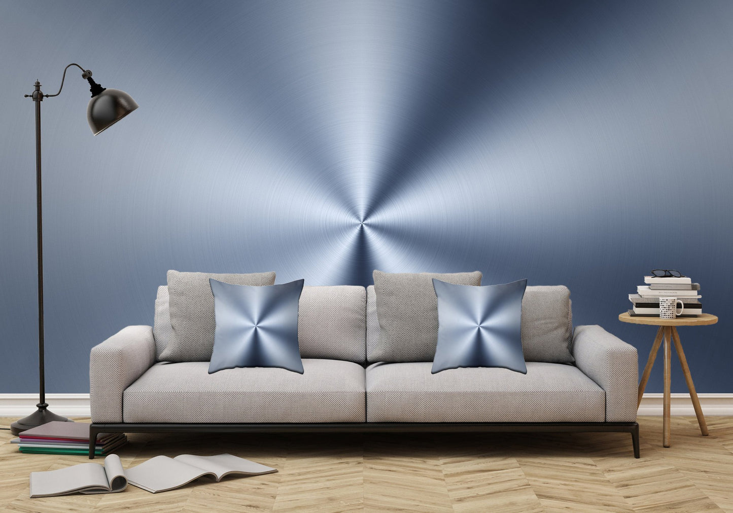 Radial Brushed Metal Texture - Adhesive Wallpaper - Removable Wallpaper - Wall Sticker - Full Size Wall Mural - PIPAFINEART