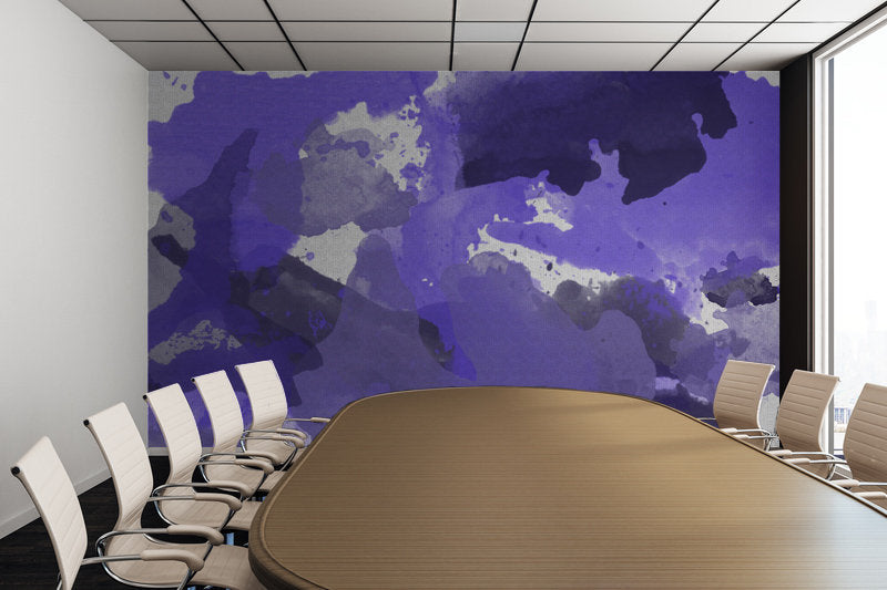 Purple Splatters Watercolor Patches - Adhesive Wallpaper - Removable Wallpaper - Wall Sticker - Full Size Wall Mural - PIPAFINEART