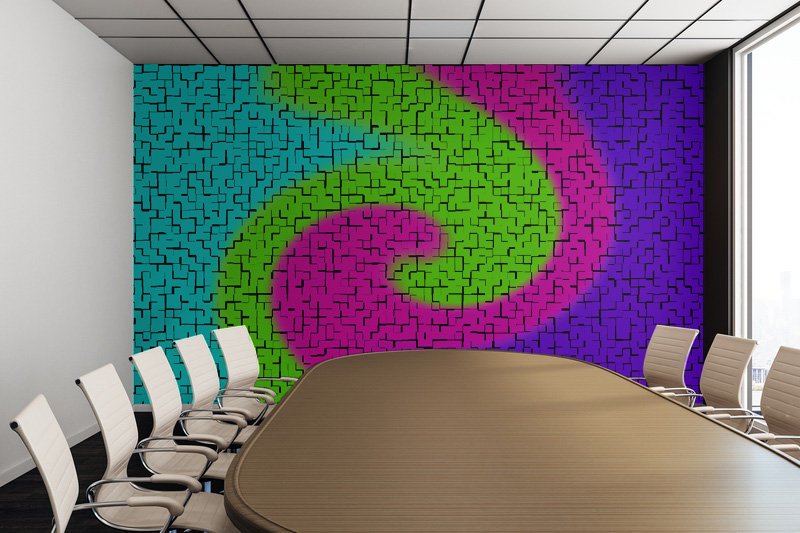 Tile Twirl - Peel and Stick Removable Wallpaper Full Size Wall Mural - PIPAFINEART