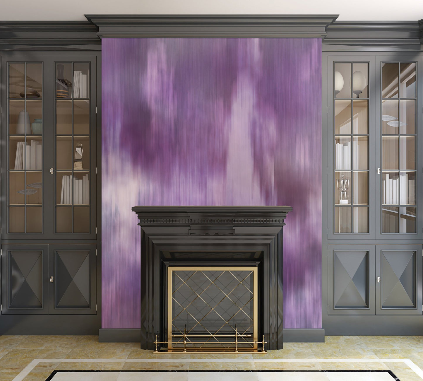 Purple Fusion Watercolor Patches - Peel and Stick Removable Wallpaper Full Size Wall Mural - PIPAFINEART