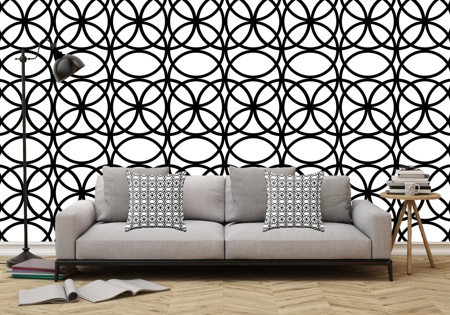 Circle Heaven 2 Illustration - Adhesive Wallpaper - Removable Wallpaper - Wall Sticker - Full Size Wall Mural - PIPAFINEART