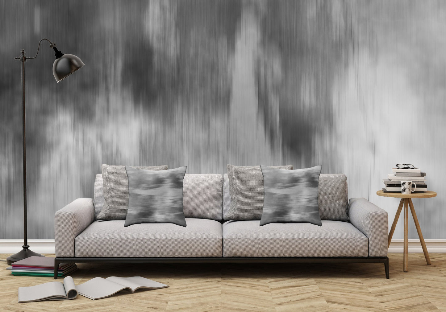 Smokey Mist Illustration - Peel and Stick Removable Wallpaper Full Size Wall Mural - PIPAFINEART
