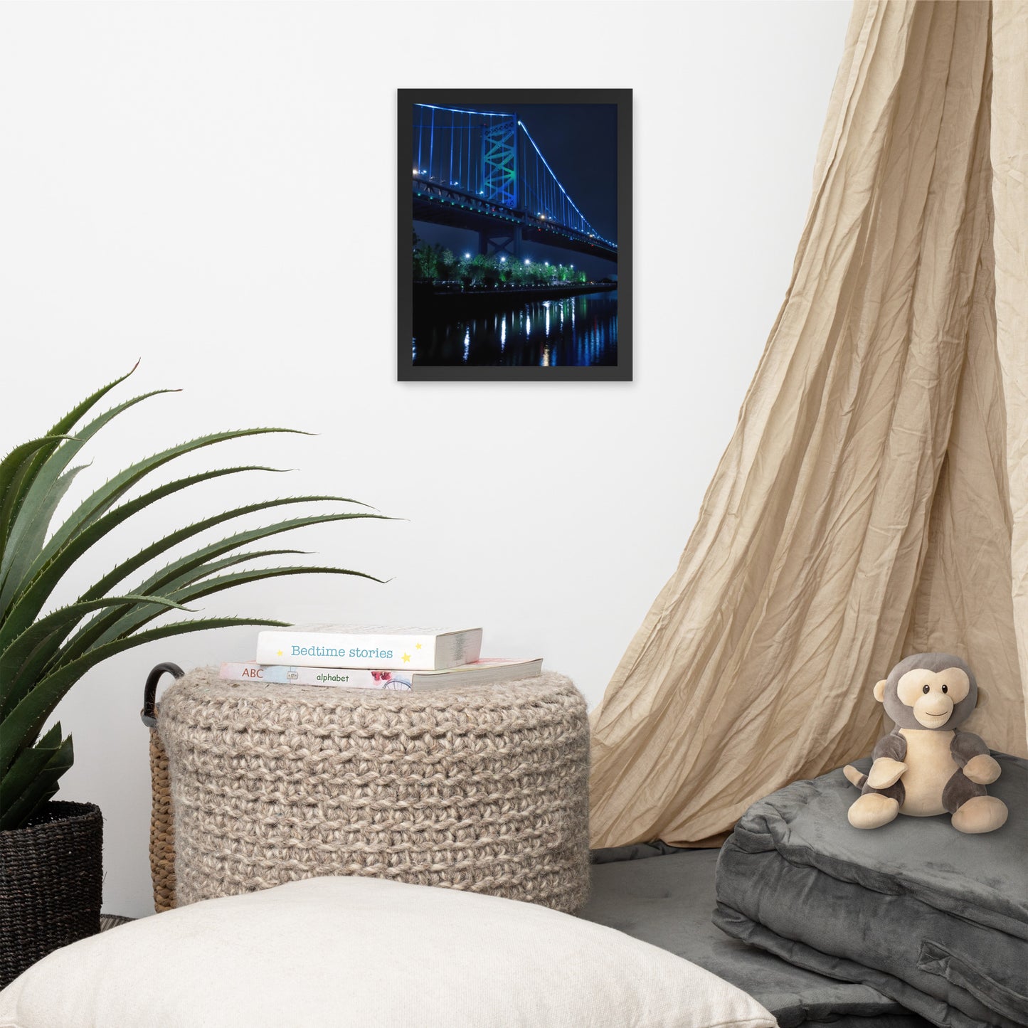 The Ben Franklin Bridge 3 Urban Landscape Photo Framed Wall Art Print