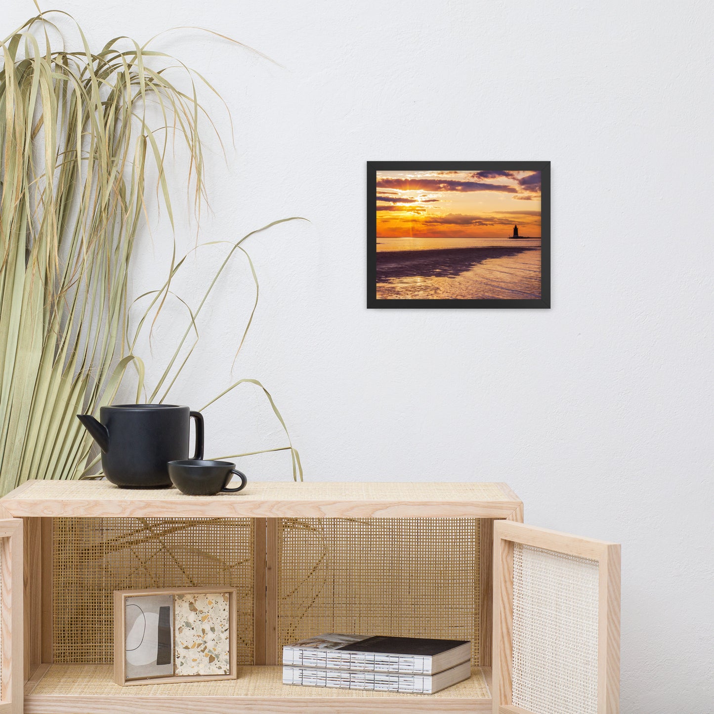 Cape Henlopen at Sunset Coastal Landscape Framed Photo Paper Wall Art Prints