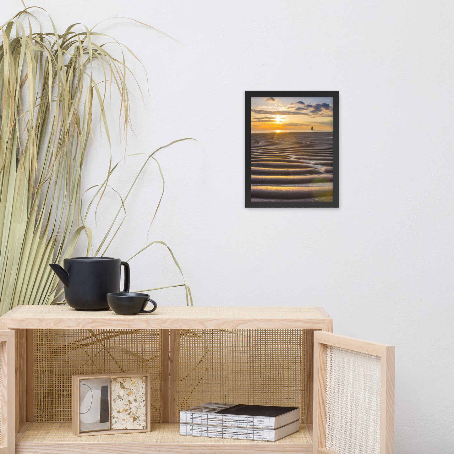 Sandbars and Sunset Coastal Landscape Framed Photo Paper Wall Art Prints