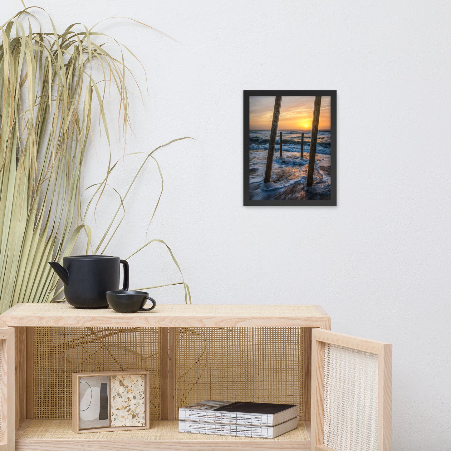 Sunrise Between the Pillars Coastal Landscape Framed Photo Paper Wall Art Prints