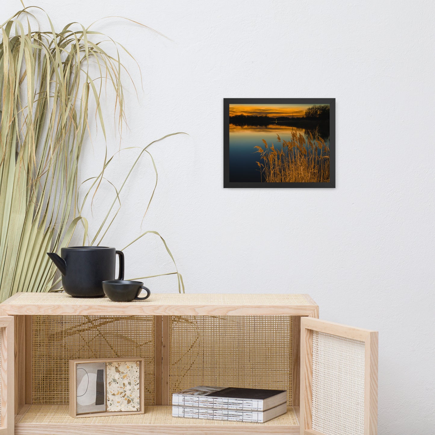 Sunset at Reedy Point Pond Landscape Framed Photo Paper Wall Art Prints