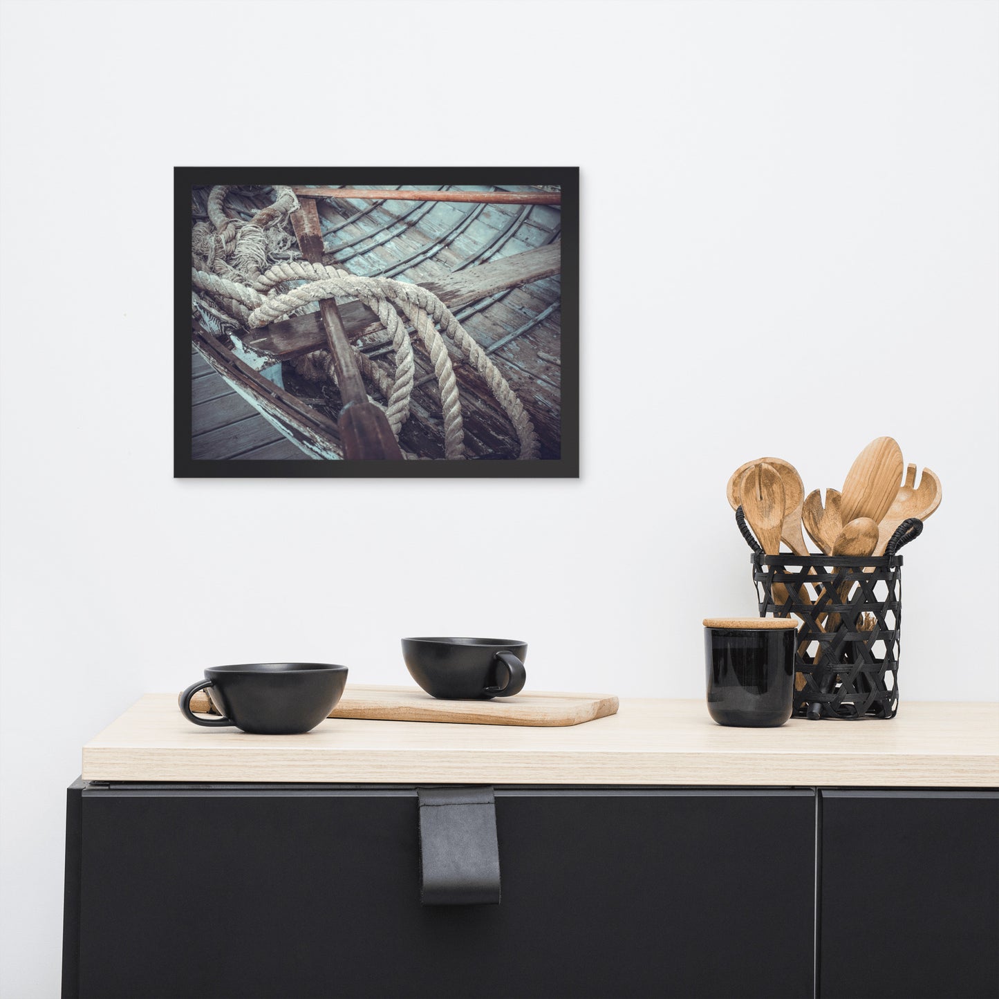 Vintage Boat Oars and Ropes Nautical Framed Wall Art Prints
