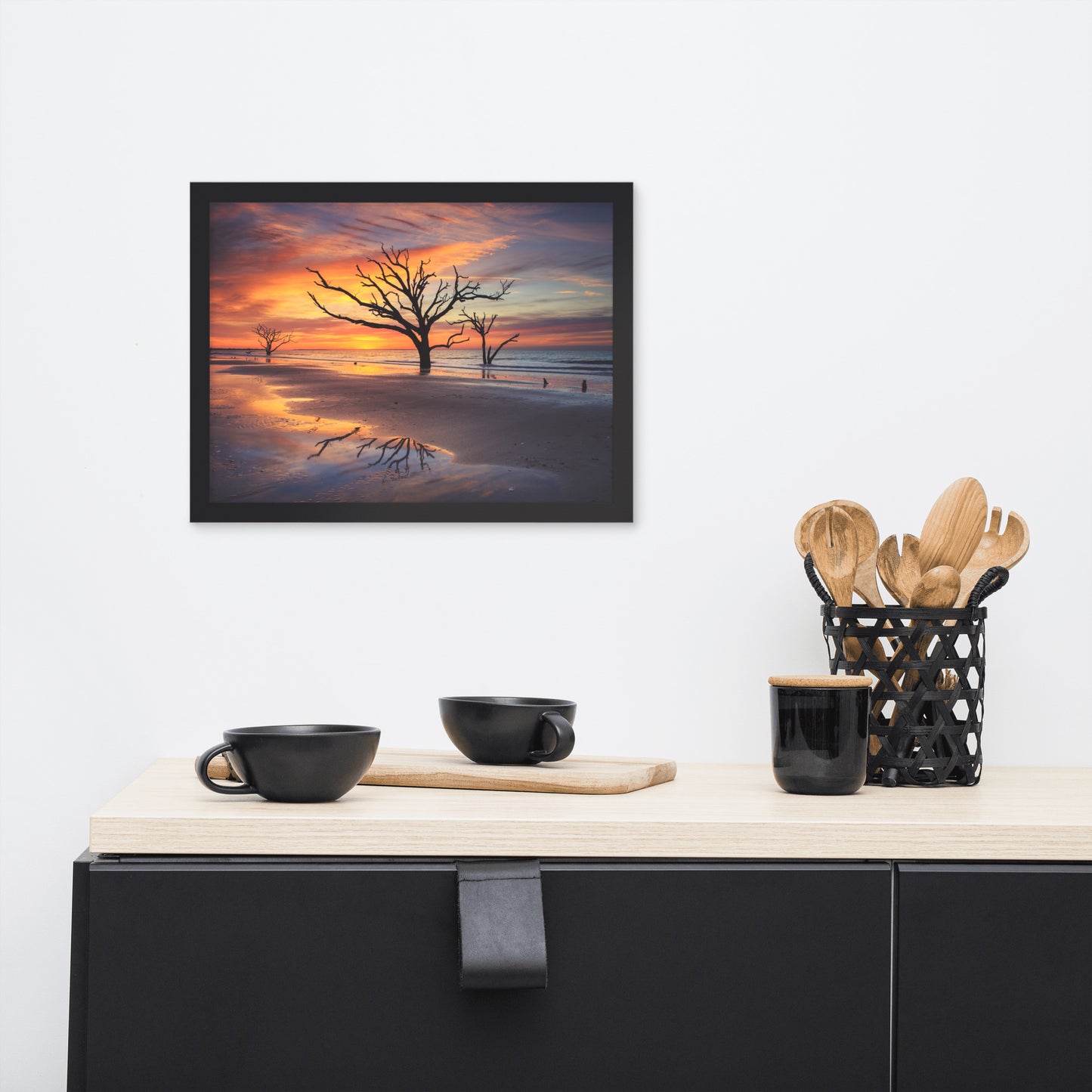 Sunrise and Trees at Edisto Island Framed Wall Art Print