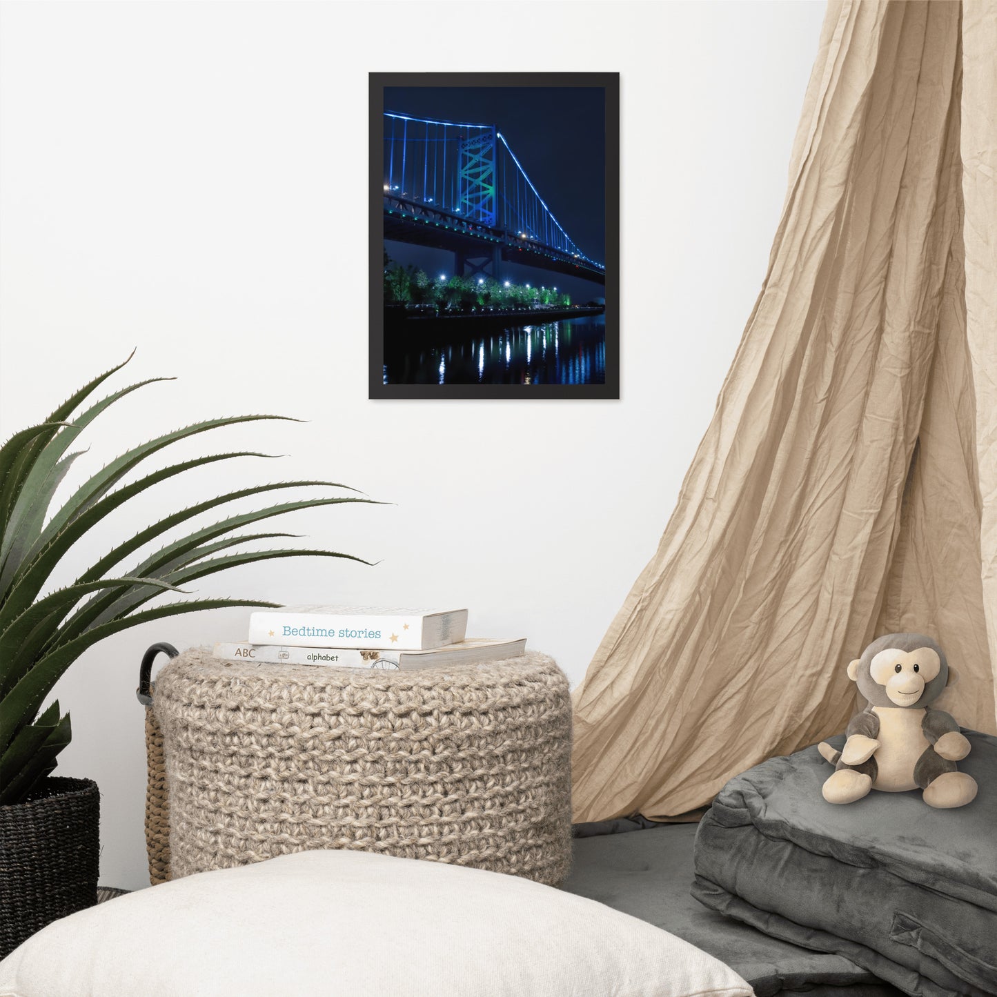 The Ben Franklin Bridge 3 Urban Landscape Photo Framed Wall Art Print