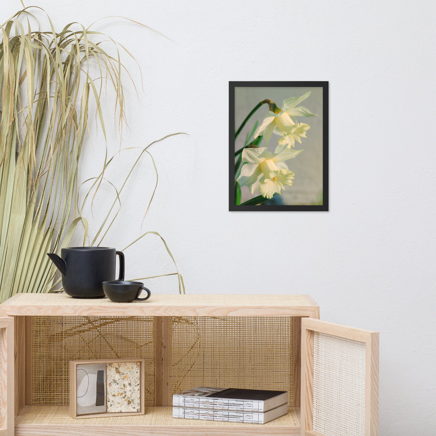 Colorized Daffodils Floral Nature Photo Framed Wall Art Print