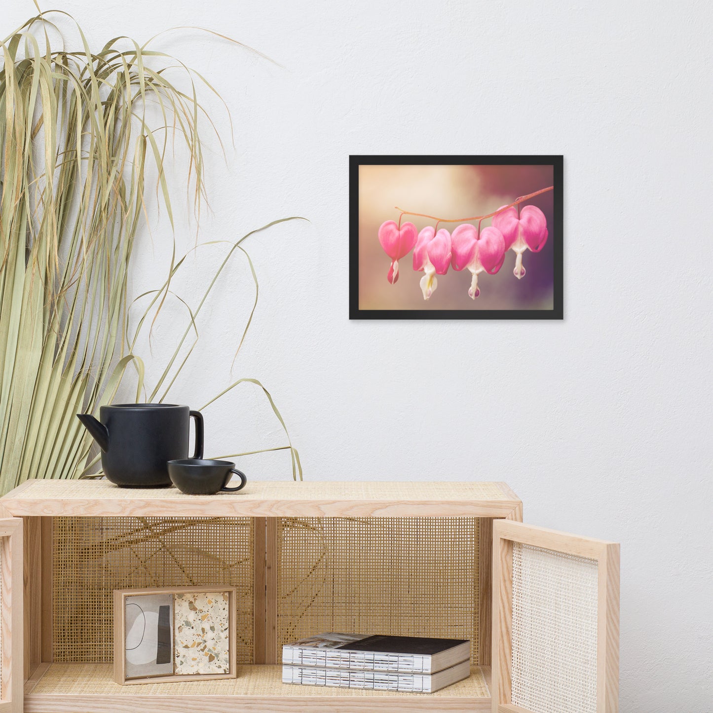 Be Still My Bleeding Heart Warm Summer Glow Floral Nature Photo Framed Wall Art Print