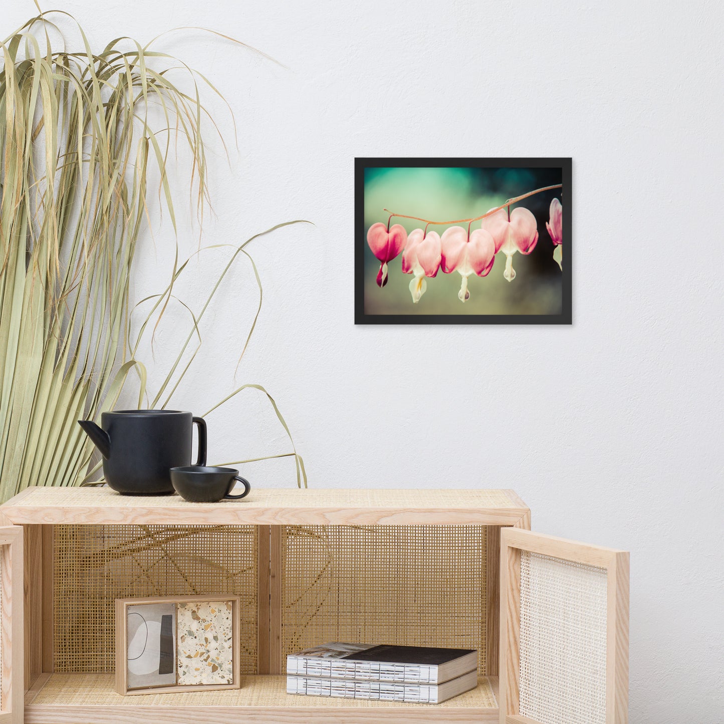 Be Still My Bleeding Heart Colorized Floral Nature Photo Framed Wall Art Print