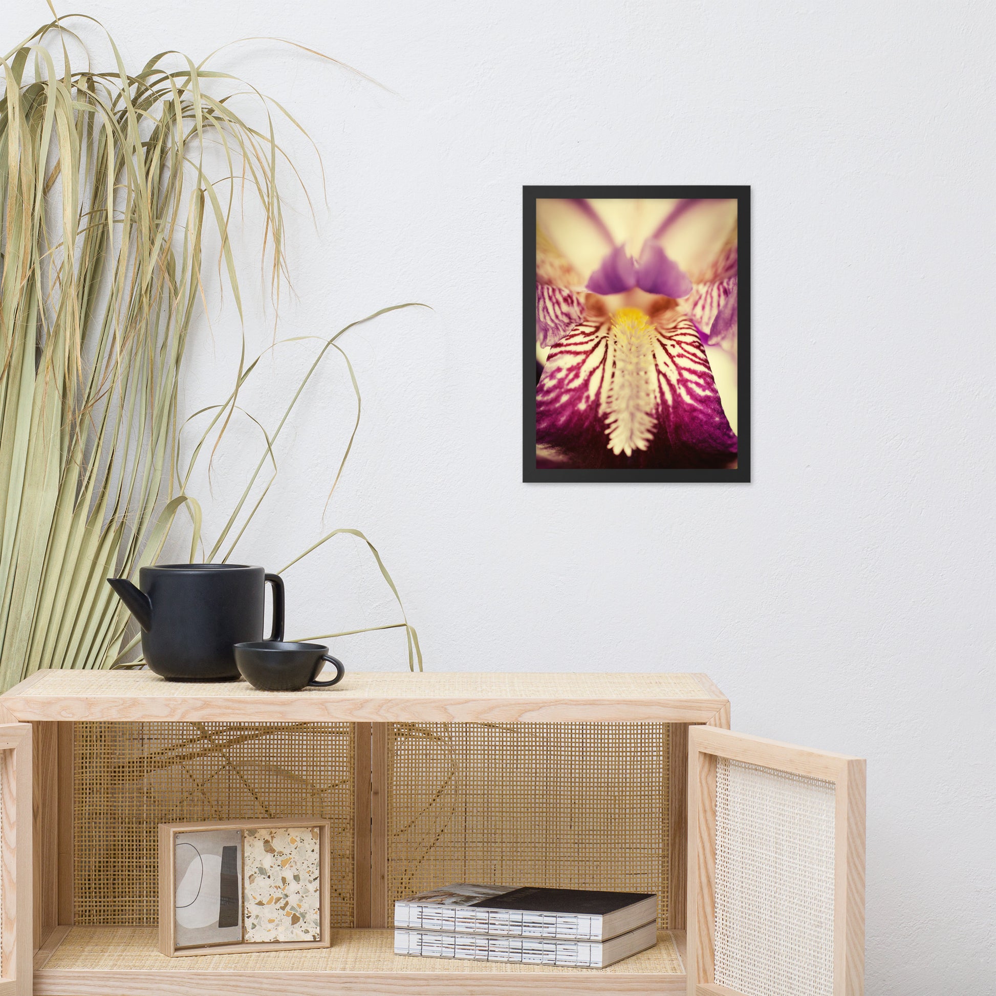 Floral Wall Art: Antiqued Iris Floral / Flora / Botanical / Nature Photo Framed Wall Art Print - Artwork - Modern Wall Decor