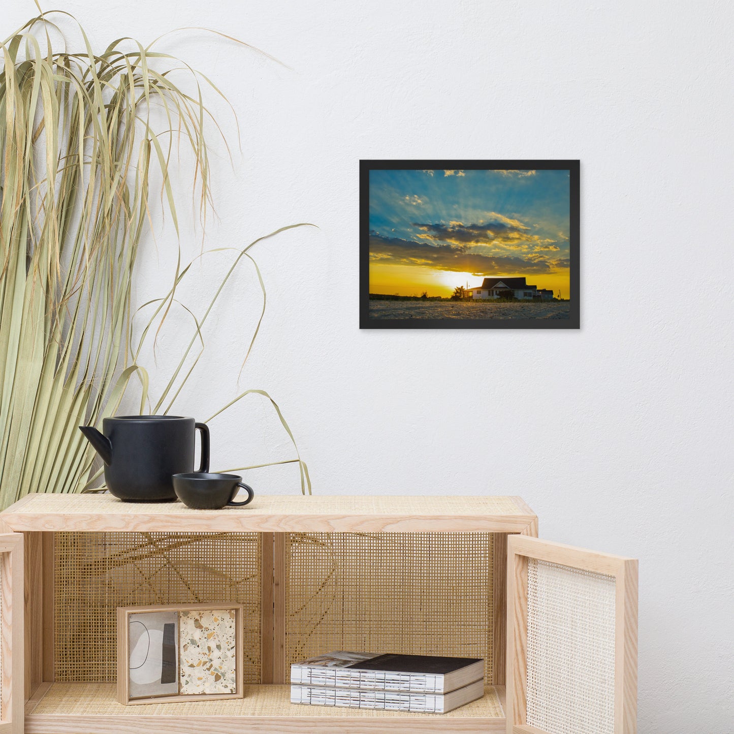Sunset at Bowers Beach Coastal Landscape Framed Photo Paper Wall Art Prints